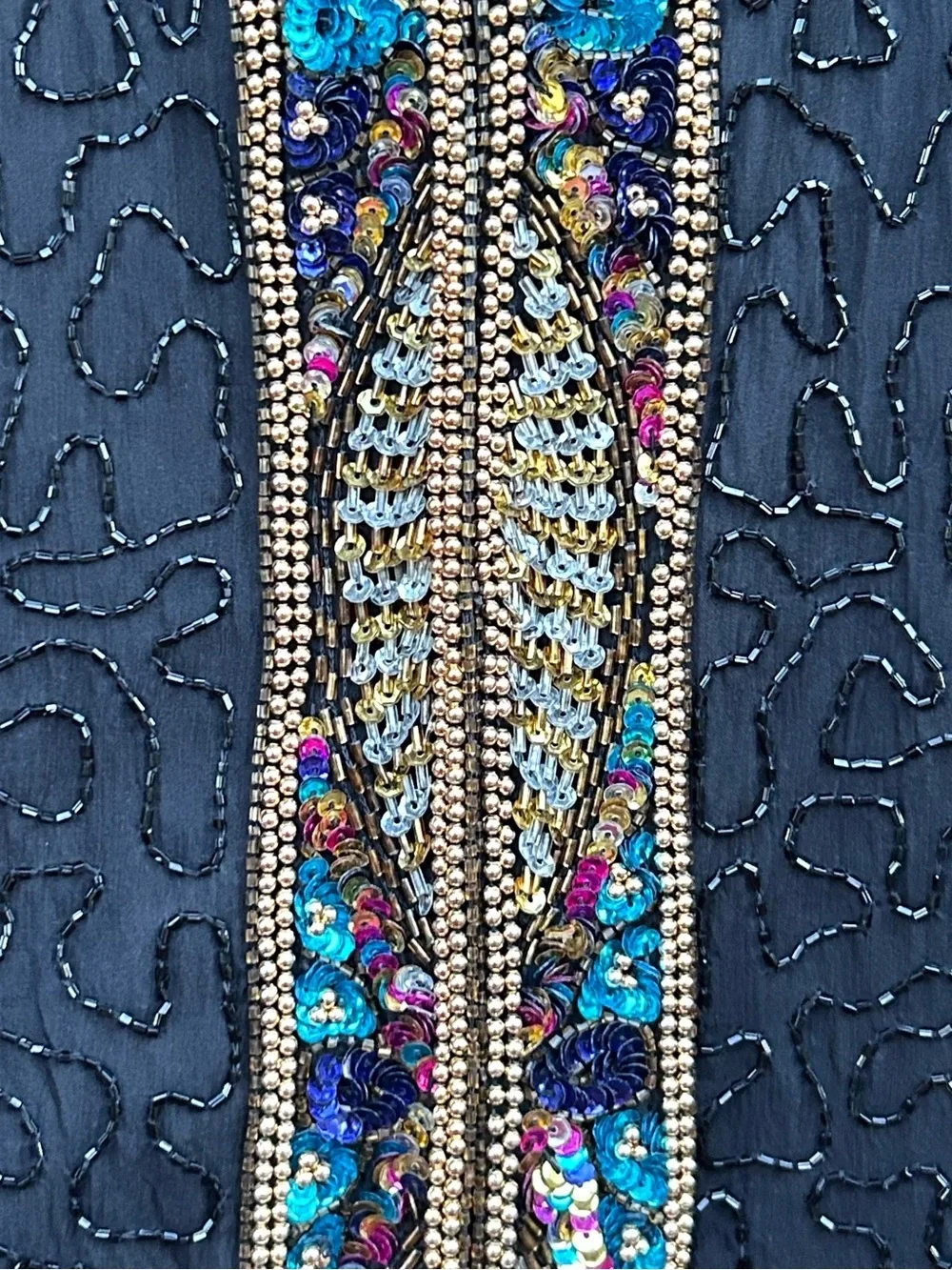 Brilliante by J.A. Black Beaded Silk Sequin Jacket Size m statement vintage